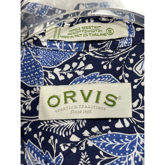 Orvis Women's size 8 Button Up Wrinkle Resistant 3/4 Sleeves 100% Cotton - Picture 10 of 11